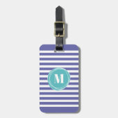 Chic Stripes Monogram Bagagelabel (Voorkant verticaal)