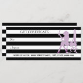 Chic Stripes Paars Girl Salon Gift Certificate (Voorkant / Achterkant)
