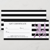 Chic Stripes Paars Girl Salon Gift Certificate (Voorkant / Achterkant)