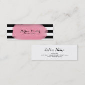Chic Stripes Roze Black White Makeup Artist Mini Visitekaartje (Voorkant / Achterkant)