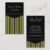 Chic Stripes Visitekaartje, olijfgroen Visitekaartje (Voorkant / Achterkant)