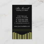 Chic Stripes Visitekaartje, olijfgroen Visitekaartje (Achterkant)