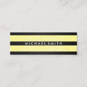 Chic Stripes Yellow Texture Mini Visitekaartje (Voorkant)
