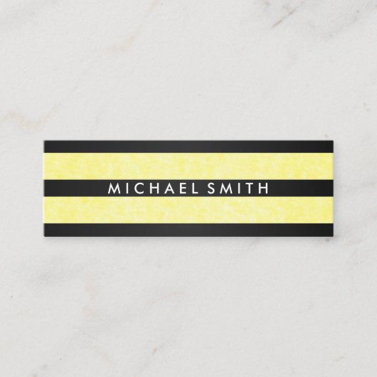 Chic Stripes Yellow Texture Mini Visitekaartje (Voorkant)