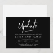 Chic Strokes Editable Color Wedding Update Card Bedankkaart (Voorkant / Achterkant)