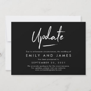 Chic Strokes Editable Color Wedding Update Card Bedankkaart