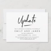 Chic Strokes Editable Color Wedding Update Kaart (Voorkant)