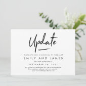 Chic Strokes Editable Color Wedding Update Kaart (Staand voorkant)