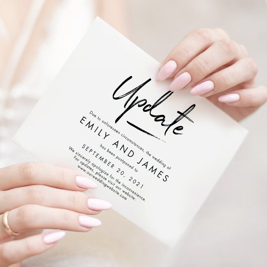 Chic Strokes Editable Color Wedding Update Kaart