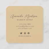 Chic Stunning Faux Golden Monogram Vierkante Visitekaartje (Achterkant)