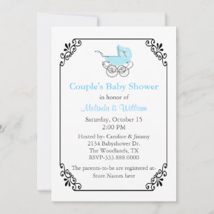 Chic  Style Couple's Baby shower Kaart