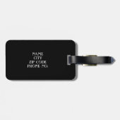 CHIC & STYLISH_BLACK/WHITE STRIPES & PINK CENTER BAGAGELABEL (Achterkant horizontaal)