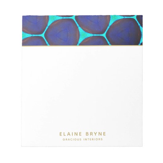 Chic Stylish Bold Navy Turquoise Pattern Notitieblok (Voorkant)