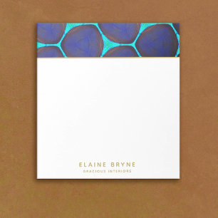 Chic Stylish Bold Navy Turquoise Pattern Notitieblok