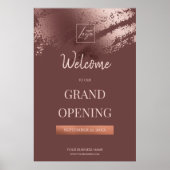 Chic Stylish Bronze Business Logo Grand Opening Poster (Voorkant)
