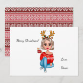 Chic Stylish Cozy Woman Christmas Feestdagenkaart (Voorkant / Achterkant)