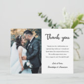 Chic Stylish Elegant Bride and Groom Wedding Photo Bedankkaart (Staand voorkant)