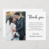 Chic Stylish Elegant Bride and Groom Wedding Photo Bedankkaart (Voorkant / Achterkant)