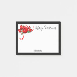 CHIC & STYLISH, ELEGANT RED CHRISTMAS FLORAL POST-IT® NOTES
