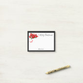 CHIC & STYLISH, ELEGANT RED CHRISTMAS FLORAL POST-IT® NOTES (Op bureau)