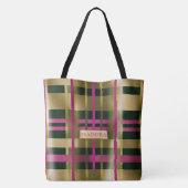 Chic & Stylish Fuchsia Green Pset Personalized Tote Bag (Achterkant)