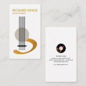 Chic Stylish Gold Guitar Bassistent Musician Visitekaartje (Voorkant / Achterkant)