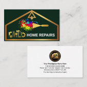 Chic Stylish Gold House Border Handyman Visitekaartje (Voorkant / Achterkant)