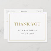 Chic Stylish Gold & White Custom Weddenschap Harte Briefkaart (Voorkant / Achterkant)