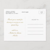 Chic Stylish Gold & White Custom Weddenschap Harte Briefkaart (Achterkant)