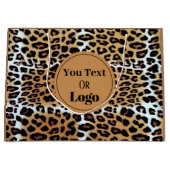 Chic Stylish Leopard Animal Print Custom Business Groot Cadeauzakje (Voorkant)