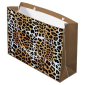 Chic Stylish Leopard Animal Print Custom Business Groot Cadeauzakje (Achterkant Gekanteld)