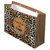 Chic Stylish Leopard Animal Print Custom Business Groot Cadeauzakje (Voorkant Gekanteld)