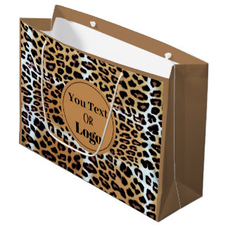 Chic Stylish Leopard Animal Print Custom Business Groot Cadeauzakje