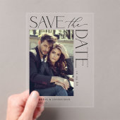 Chic Stylish Mod Photo Save the Date 2 Acryl Uitnodigingen (Insitu (Draagbaar))