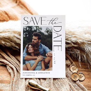 Chic Stylish Mod Photo Save the Date 2 Kaart
