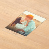 Chic Stylish Mod Photo Save the Date Acryl Uitnodigingen (Laagn)