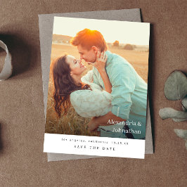 Chic Stylish Mod Photo Save the Date Kaart