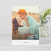 Chic Stylish Mod Photo Save the Date Kaart (Staand voorkant)