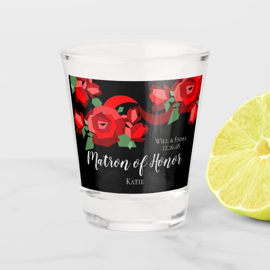 CHIC & STYLISH_MODERN RED FLORL SHOT GLAS (Voorkant)