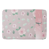 Chic Stylish Waterverf Flowers Monogram Badmat (Voorkant)