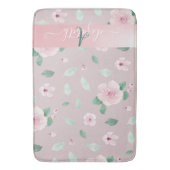 Chic Stylish Waterverf Flowers Monogram Badmat (Voorkant Verticaal)