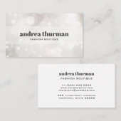 Chic Subtle Glitter White Bokeh-gebeurtenisplanner Visitekaartje (Voorkant / Achterkant)