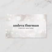 Chic Subtle Glitter White Bokeh-gebeurtenisplanner Visitekaartje (Voorkant)