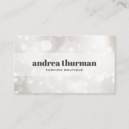 Chic Subtle Glitter White Bokeh-gebeurtenisplanner Visitekaartje