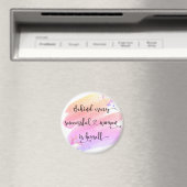 Chic "Successful Woman" roze Waterverf Typografie Magneet (Insitu (Vaatwasser))