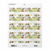 Chic Succulent Desert Cactus Red Floral Address Etiket (Full Sheet)