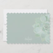 Chic Succulent Huwelijksrepetitie Diner Kaart (Achterkant)