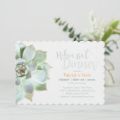 Chic Succulent Huwelijksrepetitie Diner Kaart (Staand voorkant)