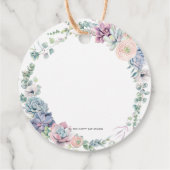 Chic Succulenten Bloemige Groene Huwelijks Dankjew Bedankjes Labels (Achterkant)