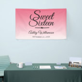 Chic Summer Pink Ombre Sweet 16 16th Birthday Spandoek (Beurs)